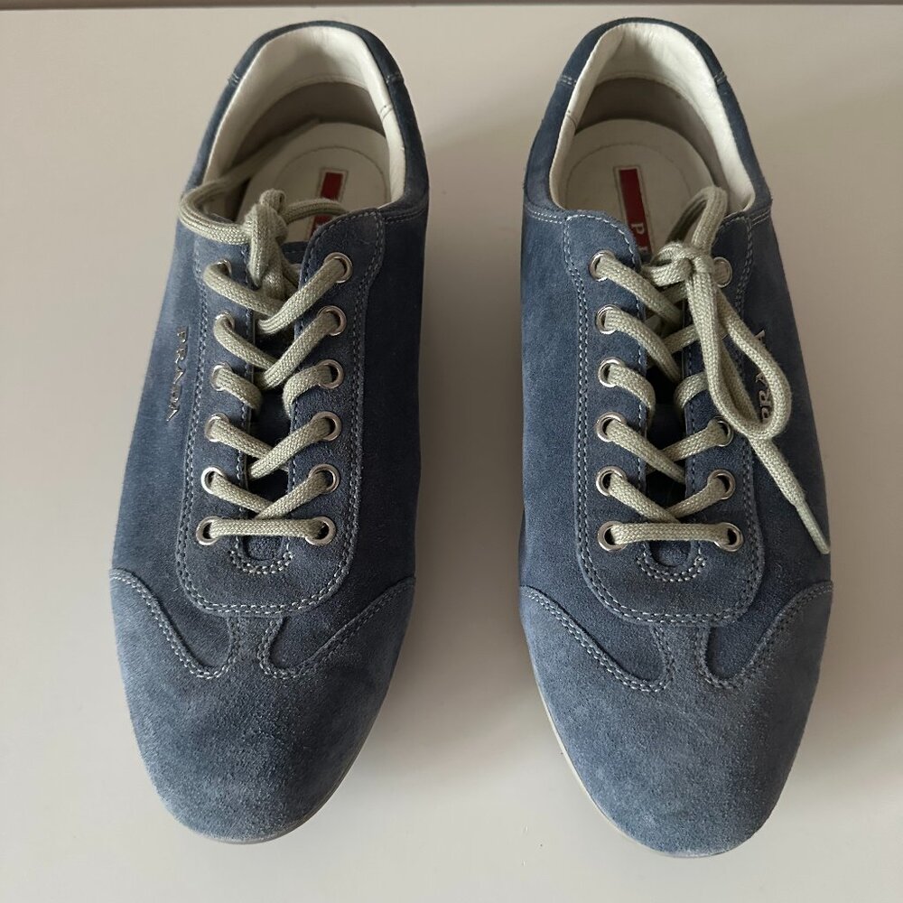PRADA blue suede woman's sneakers
